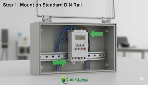 Image of Quick Sense (Qs-T10) Digital Electronic Timer Switch 220V 25A DIN Rail Programmable | Automatic On /Off Switch Timer for Lights, Water Pumps, and Appliances | Energy-Saving Digital Timer Plug