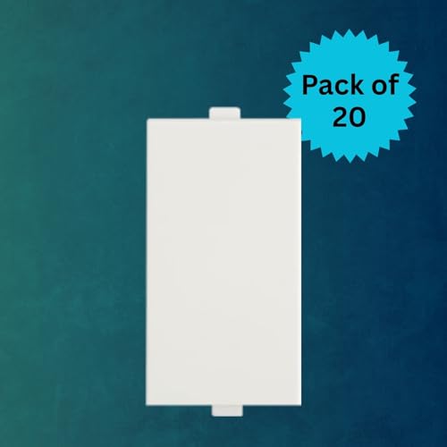 Image of Anchor by Panasonic Penta Modular 1 Module Blank Plate, Blank 1M Switch Cover, White Blank Plate, 10 Years on Site Warranty (65503-20)