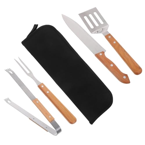 Set de herramientas para parrilla de acero inoxidable 4 piezas con bolsa