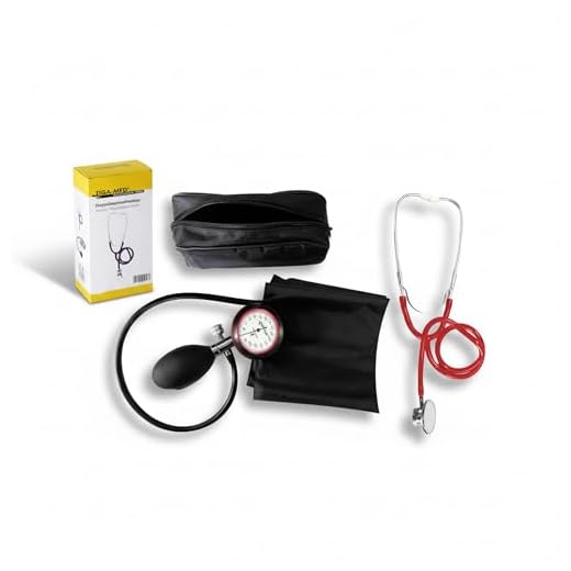Blutdruckmessgerät Oberarm 1-Schlauch + Stethoskop Doppelkopf rot Doppelkopfstethoskop zertifizierte Klinikqualität