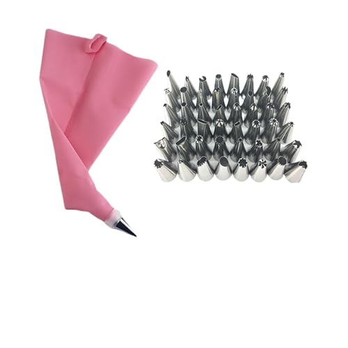 WJLYDM Juego de 8 boquillas for Decorar Pasteles: Manga pastelera Silicona Reutilizable, Boquilla Acero Inoxidable y Juego for glaseado para Decorar Pasteles, Tartas Y Galletas(8PCS)
