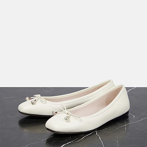 FSJ Women Cute Ballet Flats with Bowtie Round Toe Girls Comfort Slip On Casual Office Work Flats Dress Shoes Size 4-15 US2