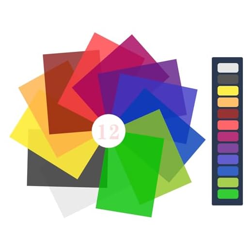 WEINIDASI 12 Piezas Filtros de Colores Transparentes Gelatinas Fotográficas superpuestas,Fotográfico de Compensación Corrección de Color Transparente Flash Filter Película Cámara Foco Estroboscópico