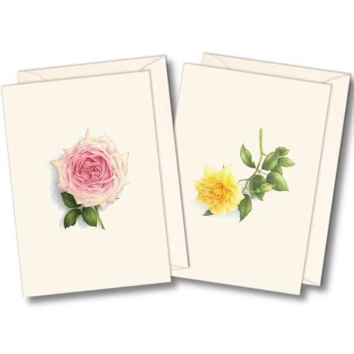 Image of Earth Sky + Water - Rose Assortment Notecard Set - 8 Blank Cards with Envelopes (4 each of 2 styles)