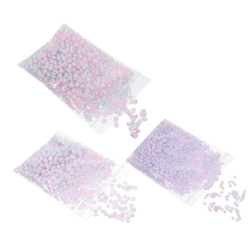 Beatifufu Jewels for Nails Charm for Nails Fantasy Bead Jewelry Nail Jewelry Semi-Circle Pearls Beads