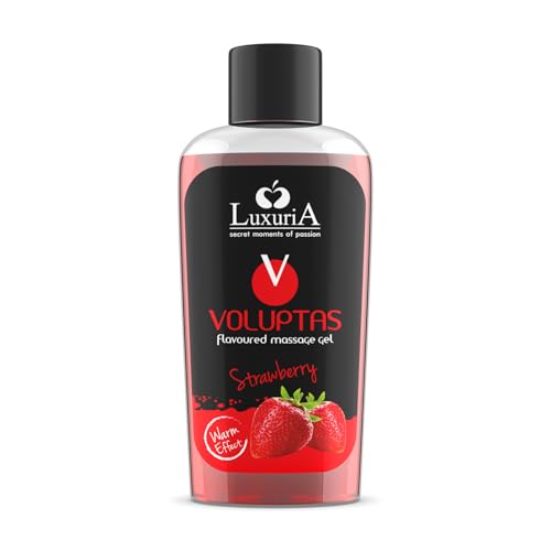 INTIMATELINE | Voluptas Fresa - Gel de Masaje Comestible, Gel Estimulante con Efecto Cálido para Todo el Cuerpo, Acción Hidratante y Suavizante, Sabor Fresa, 100ml