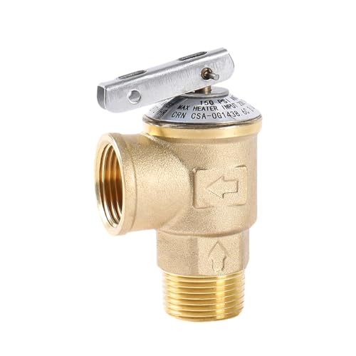 Witproton 150PSI Temperature and Pressure Relief Valve 3/4' NPT Threaded, Push to Connect Brass...
