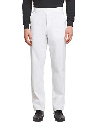 BALEAF Men's Performance Stretch Golf Pants Pockets Active Regular Fit for Hiking,Travel,Workout White M