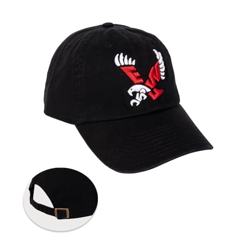Desert Cactus Eastern Washington University Baseball Hat EWU Eagles Brimmed Embroidered Cap Adjustable Cloth Strap Adult (Style B) Black