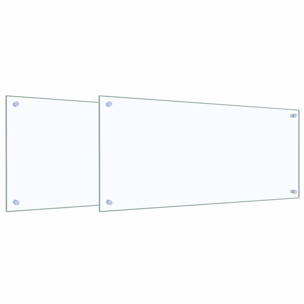 Generisch Küchenrückwand 2 pcs Transparent 90 x 40 cm Gehärtetes Glas,Heim Garten,Küche Esszimmer,Küchenhelfer -utensilien-3415428