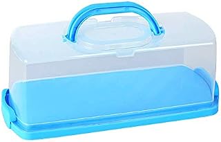 FEOOWV Portable Plastic Rectangular Loaf Bread Box with Transparent Lid, Bread Keeper