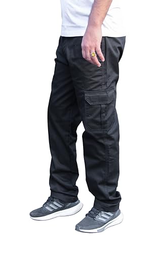 FNT Workwear Men's Cargo Combat Work Trousers | Multi-Pocket, Slim Fit, Durable Polyester-Cotton Blend, Machine Washable Comfortable and Stylish Trouser (UK, Waist & Inseam, 32, 31, Black) - Image 6