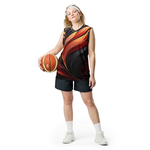 Maillot de basket-ball extensible UPF50+ haut de gamme motif flammes