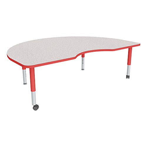 Image of Sprogs Kidney Adjustable-Height Mobile Preschool Activity Table (48 inch W x 72 inch L)