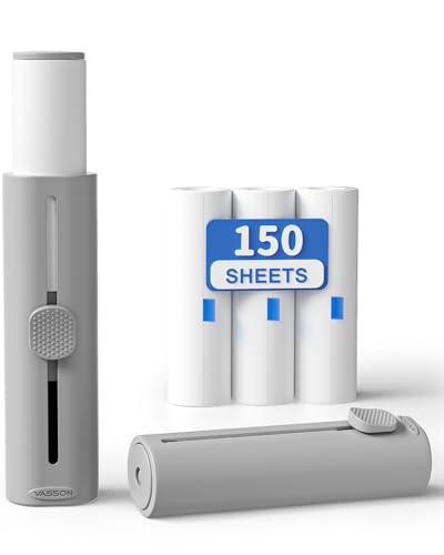 VASSON Mini Lint Roller, 3 Rolls, 150 Sticky Sheets