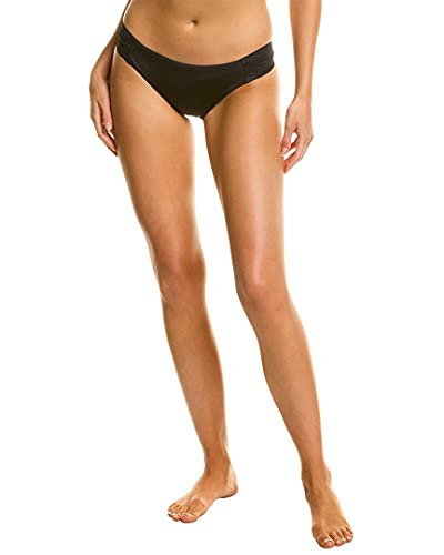 Trina Turk Women s Standard Shirred Side Hipster Pant Bikini Swimsuit Bottom, Black Key Solids, 10