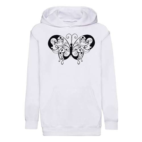 Sweat à capuche enfant papillon noir idéal pour l'école et le parc