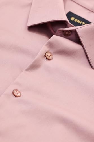 Image of SNITCH Men Formal Shirt | Slim Fit Full Sleeve Classic Collar Solid Pattern | Premium Cotton Blend & Breathable Fabric for Office