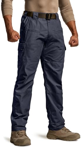 CQR Men's Tactical Pants, Water Resistant Ripstop Cargo Pants, Lightweight EDC Work Hiking Pants, Outdoor Apparel