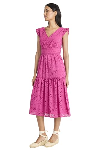 Image of Maggy London Women's Maggy London Women's Dresses Sleeveless V-Neck with Ruffle Shoulder Detail and Tiered Skirt