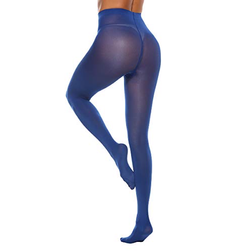 Image of MANZI Tights for Women Solid Color Pantyhose Colored Semi Opaque Footed Tights Soft Stretch High Waist Stockings 70 Denier