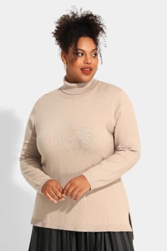 Image of TIYOMI Plus Size Sweater Tops for Women Turtleneck Warm Pullover XL-5XL