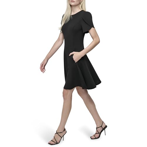 Image of DKNY Women's Tulip Sleeve Fit & Flare Mini Dress