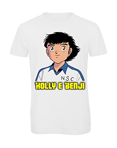 Lavabile a 30° Bughyprint Tshirt Maglia Maglietta Holly E Benji, M