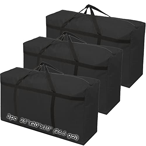 Rowland Harbor 3pcs Heavy duty Storage Bags with Strong Handle, Travel Duffel Clothes Bags for Moving Travelling, Camping