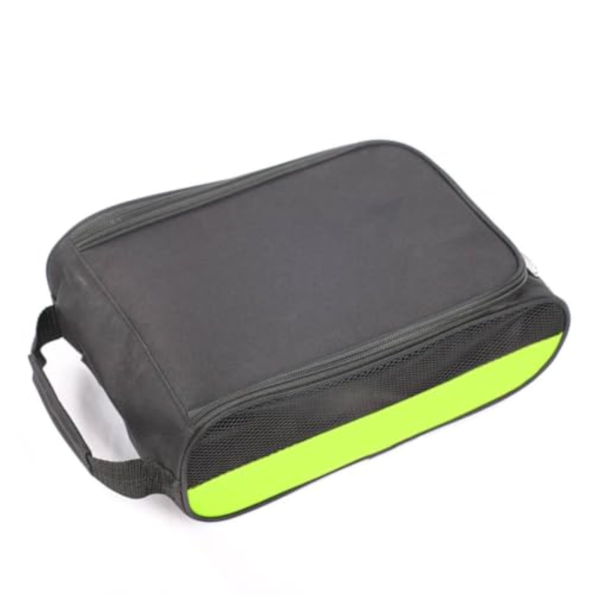 Breathable Shoe Bag with Handle, Blk-grn Side