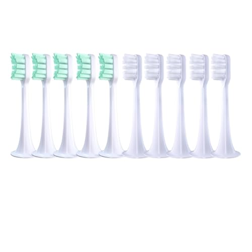 WENHA(小さな店) 10 個交換ヘッド電動歯ブラシ T300/500 ソニックソフト毛歯ブラシ交換ヘッド(5Green5White)