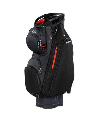 Sun Mountain Men's C100 Lightweight Cart Golf Bag, 14-Way Top, 2026 Model - Steel Black Red