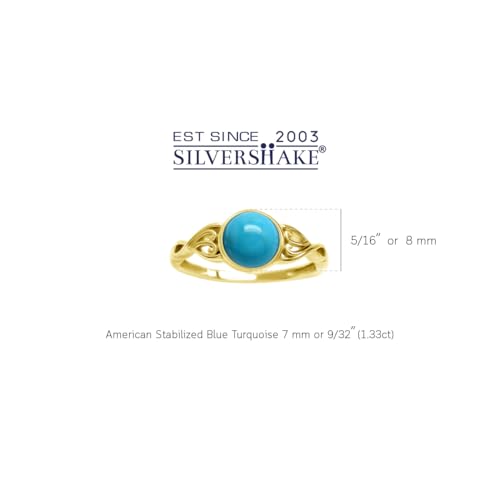 silvershake 7mm genuine round shape gemstones white gold plated or yellow gold plated 925 sterling silver victorian style solitaire ring jewelry for women