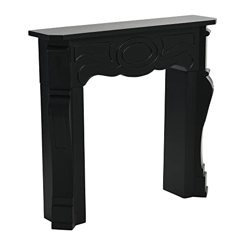 Image of Creative Co-Op Small Victorian Decorative Fireplace Mantel, Black