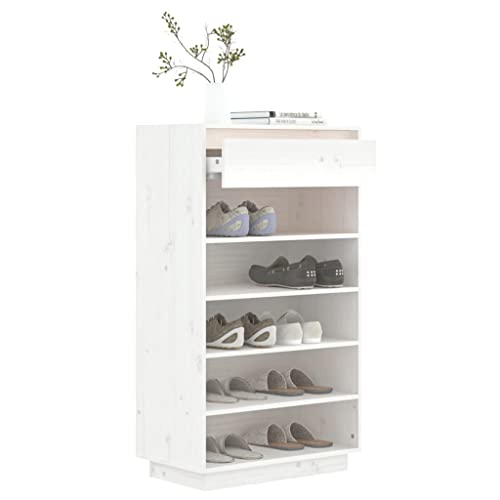 Zapatero de pino macizo con estructura estable de 5 niveles 6