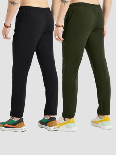 Image of Modeve Men Solid Cotton Blend Track Pant for Summer Pack of 2