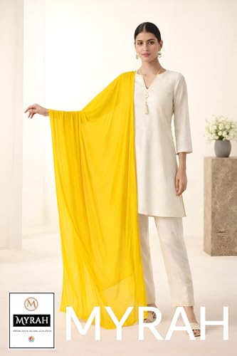 Image of MYRAH Chiffon Solid Casual Daily Use Dupatta For Women's & Girls Length - 2.50 Meter