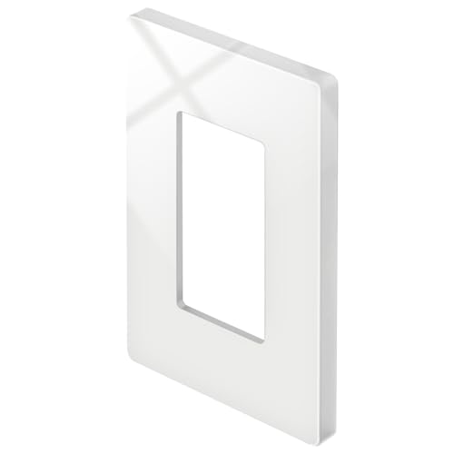 1 Pack BESTTEN 1 Gang Screwless Decorative Wall Plate, Glossy White