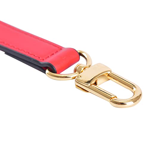Image of Genuine Leather Plain Strap Replacement Top Handle Leather Strap for Handbag (Red, 14.5 in)