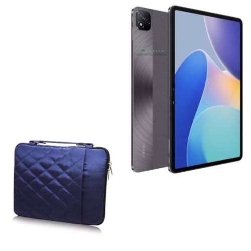 BoxWave Case Compatible with Infinix Xpad - Quilted Carrying Bag, Soft Synthetic Leather Cover w/Diamond Design - Navy