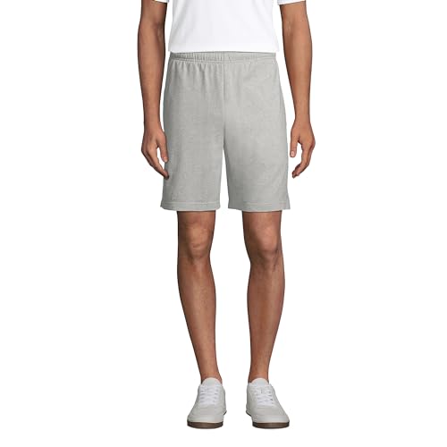 Lands' End Men s Jersey Knit Shorts Gray Heather Regular Large