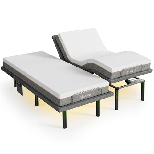Marsail MS01 Split King Adjustable Bed Base, 4 Ports USB A&C...
