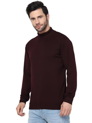 Image of JadeBlue Men's Slim Fit Solid T-Shirt, 100% Cotton Full Sleeve Tee, Stylish Round Neck Top for Office or Party, Comfortable Soft Feel
