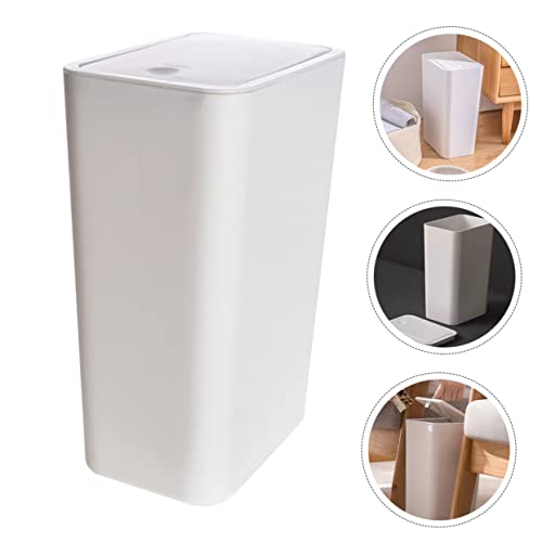 Caneca de basura rectangular con tapa grande de plástico miniatura 7