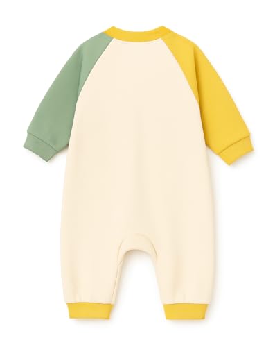 Image of Bold N Elegant Full Sleeve Footless Baby Romper Onesie Front Button Bodysuit Jumper for Newborn Baby Boys Girls Kids