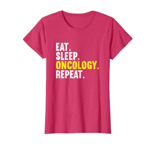 Oncology Repeat Doctor Oncologist T-Shirt, Women, Red Heather, Medium