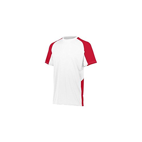 Augusta Activewear Youth Cutter Jersey, White/Red, Large