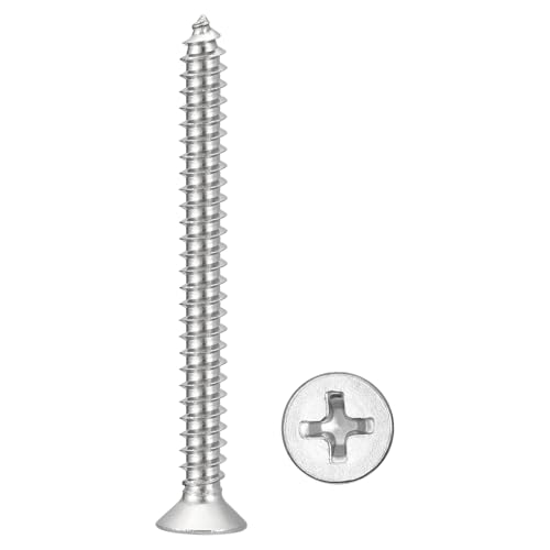 METALLIXITY 25 Piezas Tornillos para Madera Phillips Avellanados #10x2 Acero Inoxidable SS316 miniatura 1