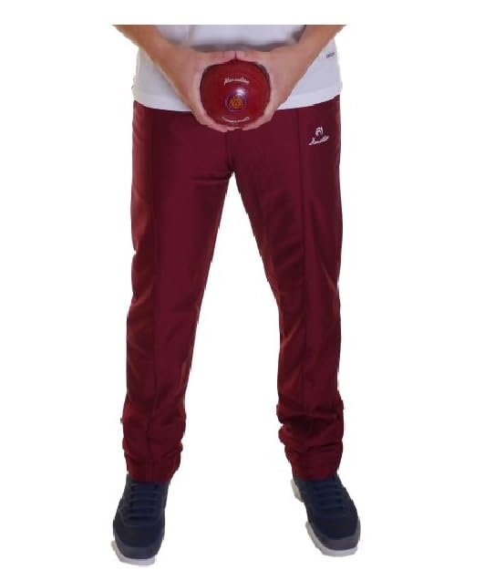 Henselite Men's Lawn Bowling Trousers in Maroon. (UK, Waist & Inseam, XL, 29, Maroon)