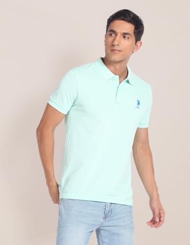 Image of U.S. Polo ASSN. Men's Cotton Slim Fit Solid Polo Shirt